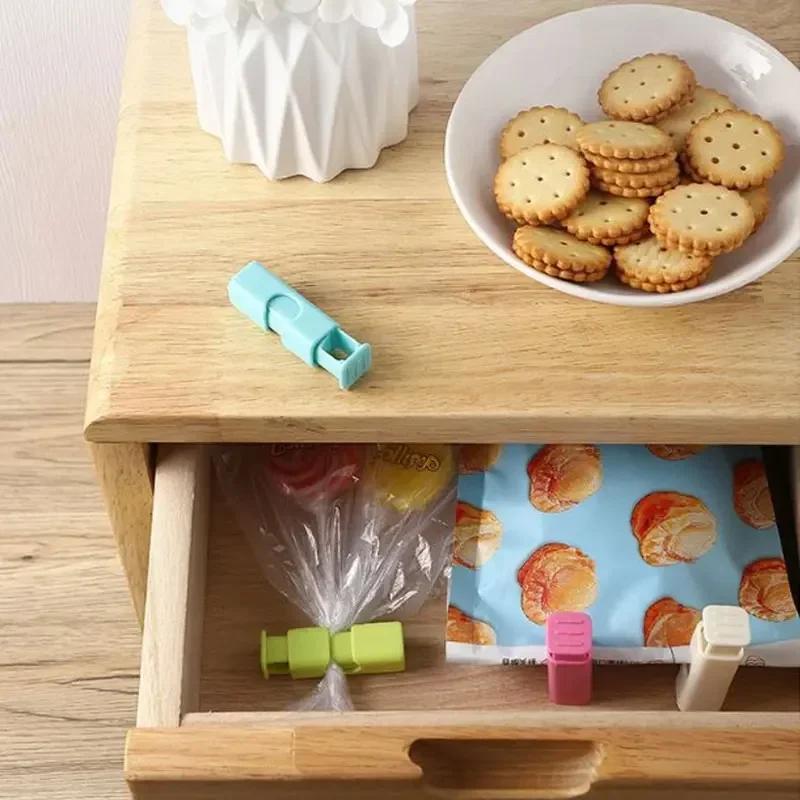 60/10Pcs Reusable Food Sealing Clips Bread Storage Bag Clips For Snack Wrap Bags Spring Clamp Kitchen Organization Sealing Clamp