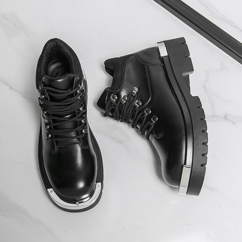 Men's Business Formal Shoes Embossed Matte Leather Brogue Wedding Shoes Adult Footwear Non-Slip Sole Basic Ankle Cover