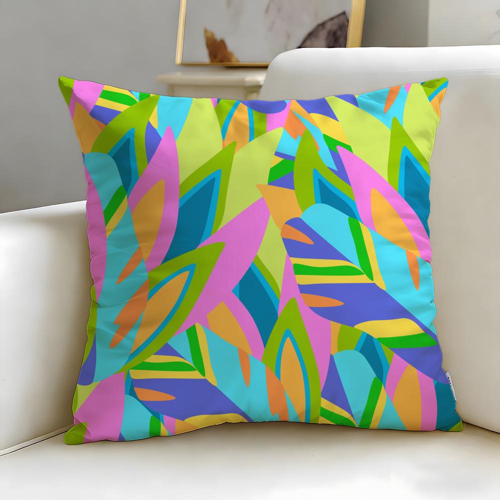 Art Theme Abstract Colorful Pattern Cushion Cover Soft EasyWash Pillow Case Versatile for Couch Bed Travel and Office