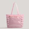 Large-capacity Tote Bag with Bow Tie, Stylish Handbag with Transparent Shoulder Strap