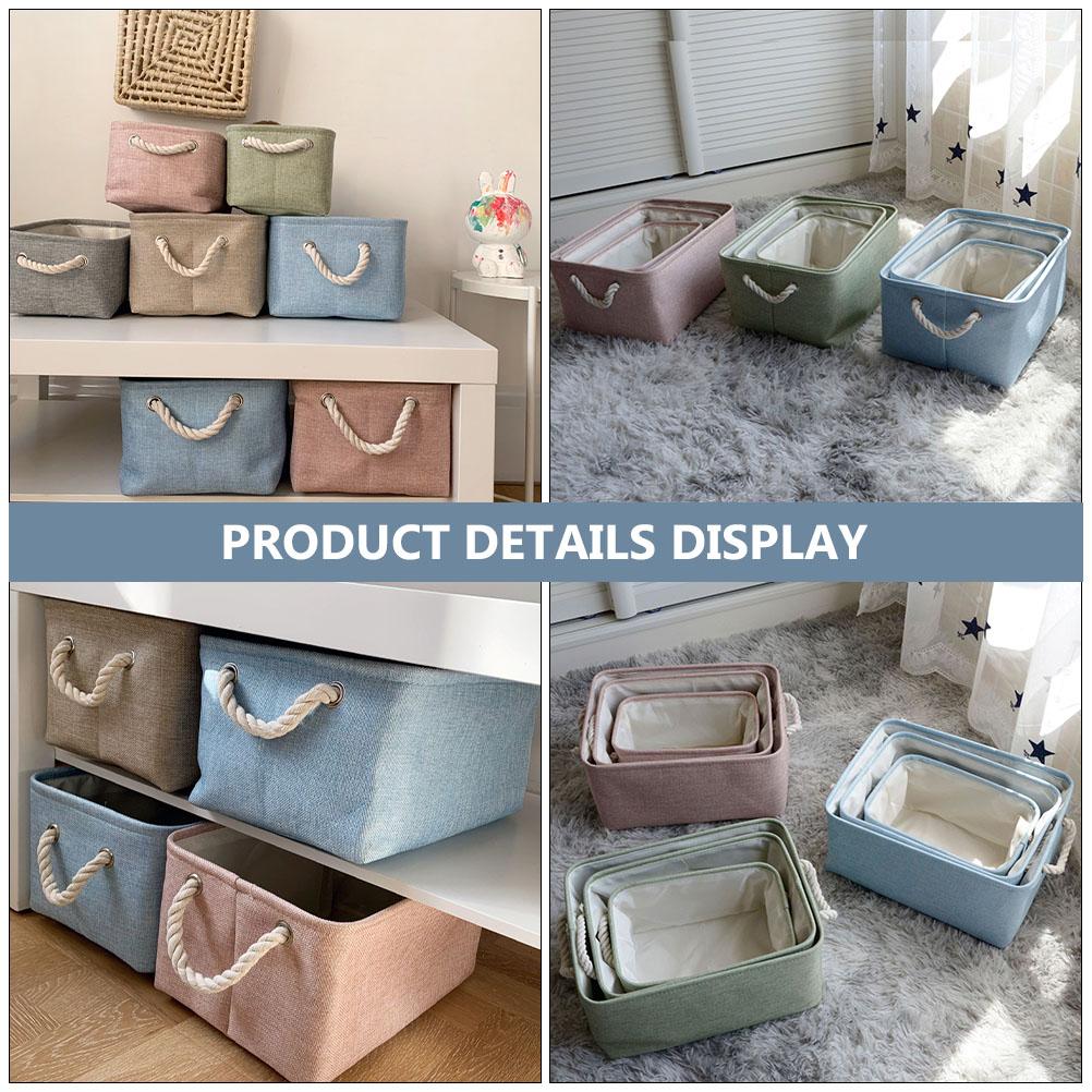 Organizer Stoffaufbewahrungskorb Baby Faltbare Behälter Wäschekörbe Baumwolle Leinen