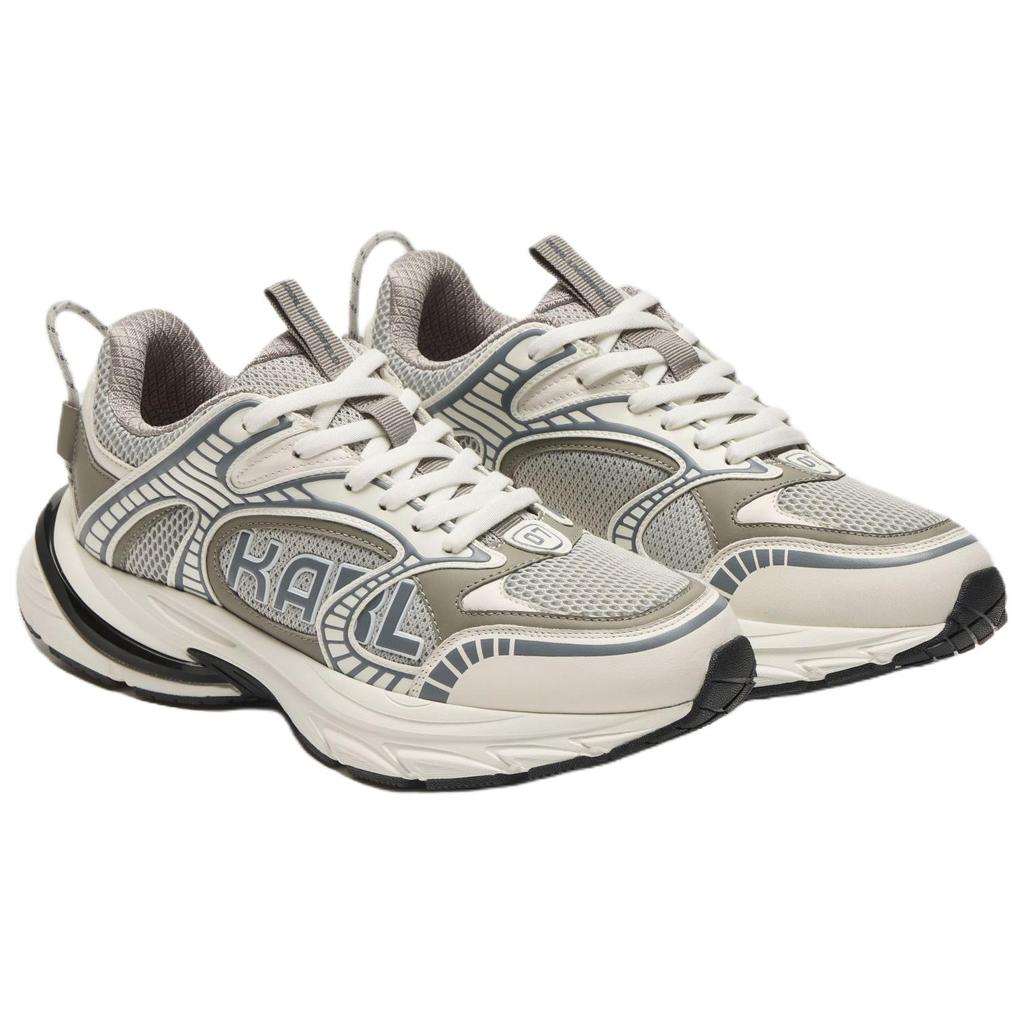 Karl Lagerfeld Fabric Synthetic Leather Cowhide Commuting Outdoor Light Luxury Sports Round Toe Lace-Up Low-Top Casual Shoes Men Sneakers P2SC4502255