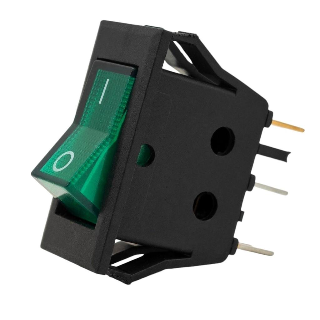 3 Pcs On/Off Switch, Latching Button LED 12V Green Off-Road
