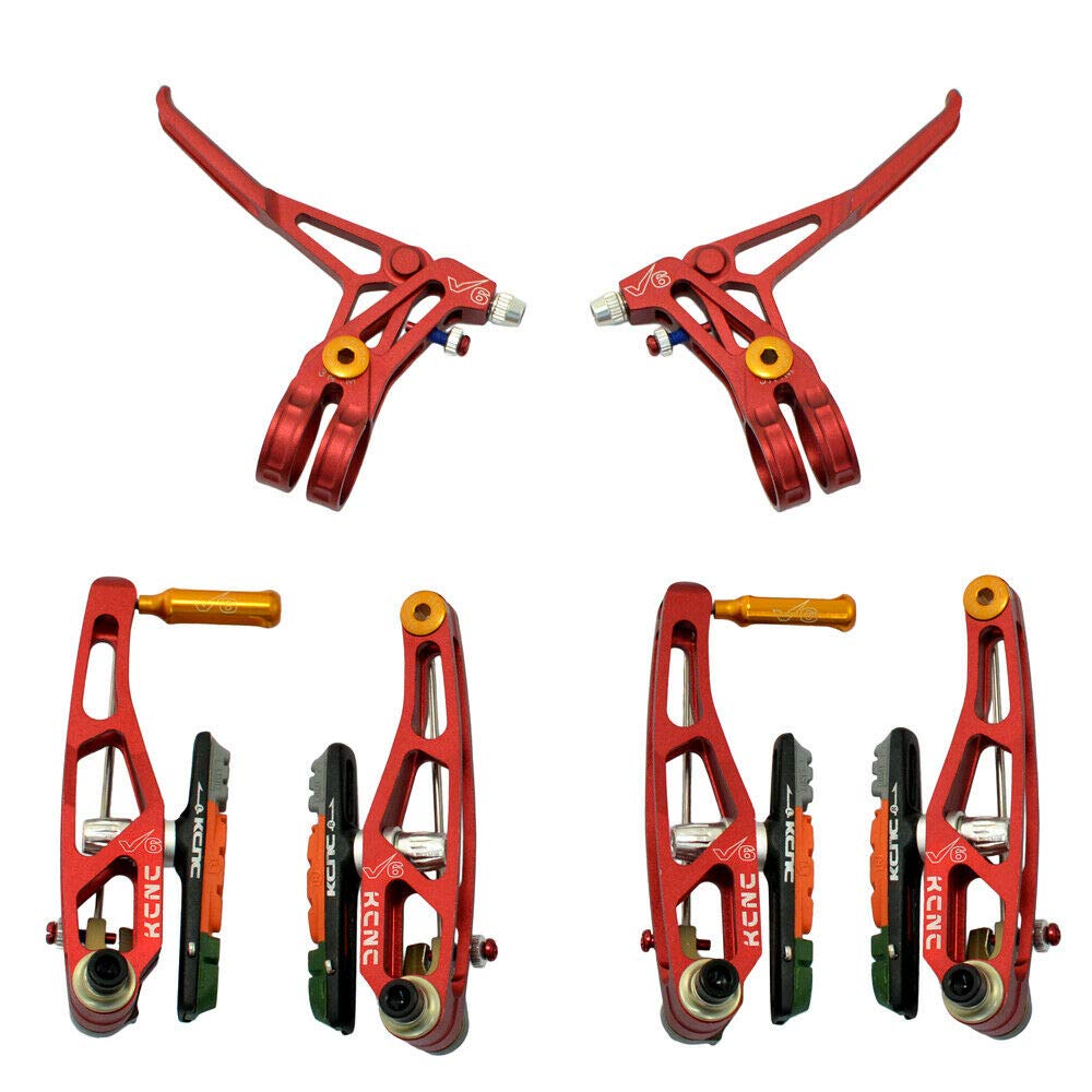 KCNC V6 VB6 MTB Set and SK2190 V-Brake (V-Brakes Levers), Red,