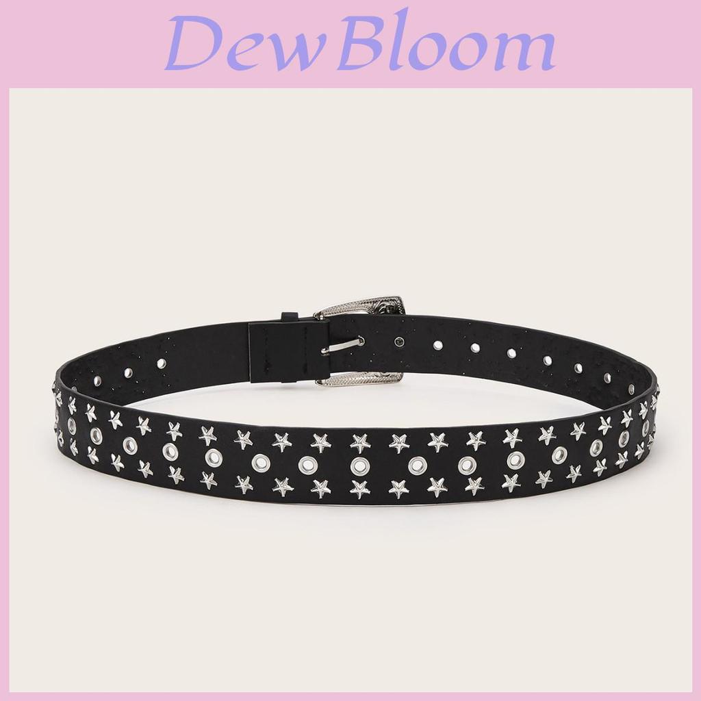 Punk Rock Pu-Ledergürtel Mit Nieten Und Sternkompass-Design Für Modebegeisterte