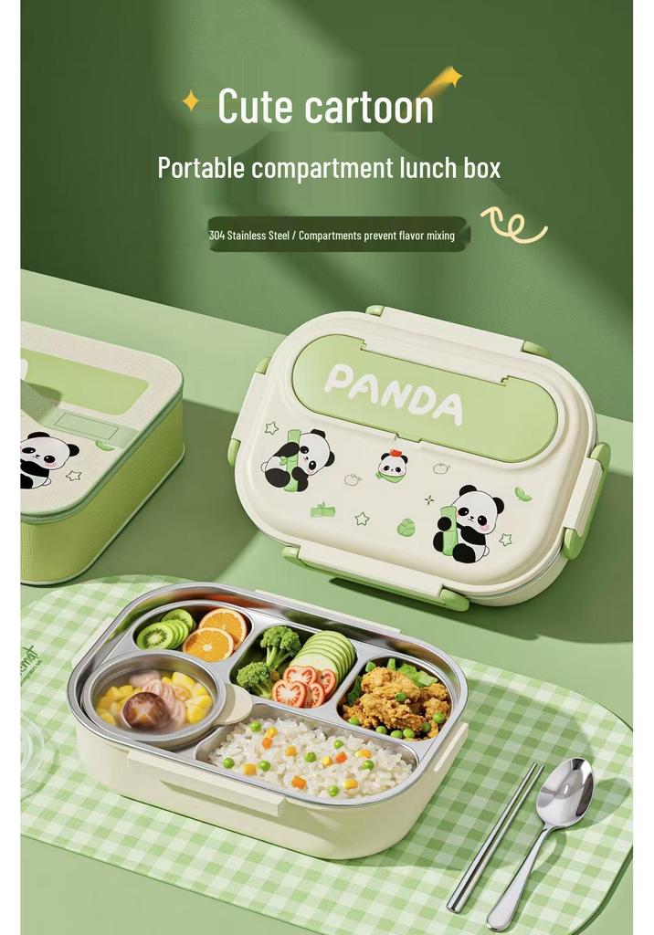 Fiambrera Isotérmica de Acero Inoxidable 304 - Bento Apto para Microondas para Oficina, Estudiantes y Niños