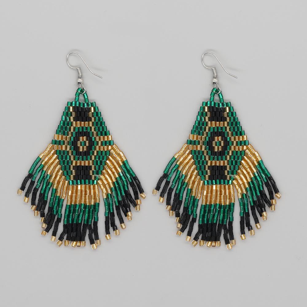 Bohemian Retro Hand-Woven Tassel Earrings