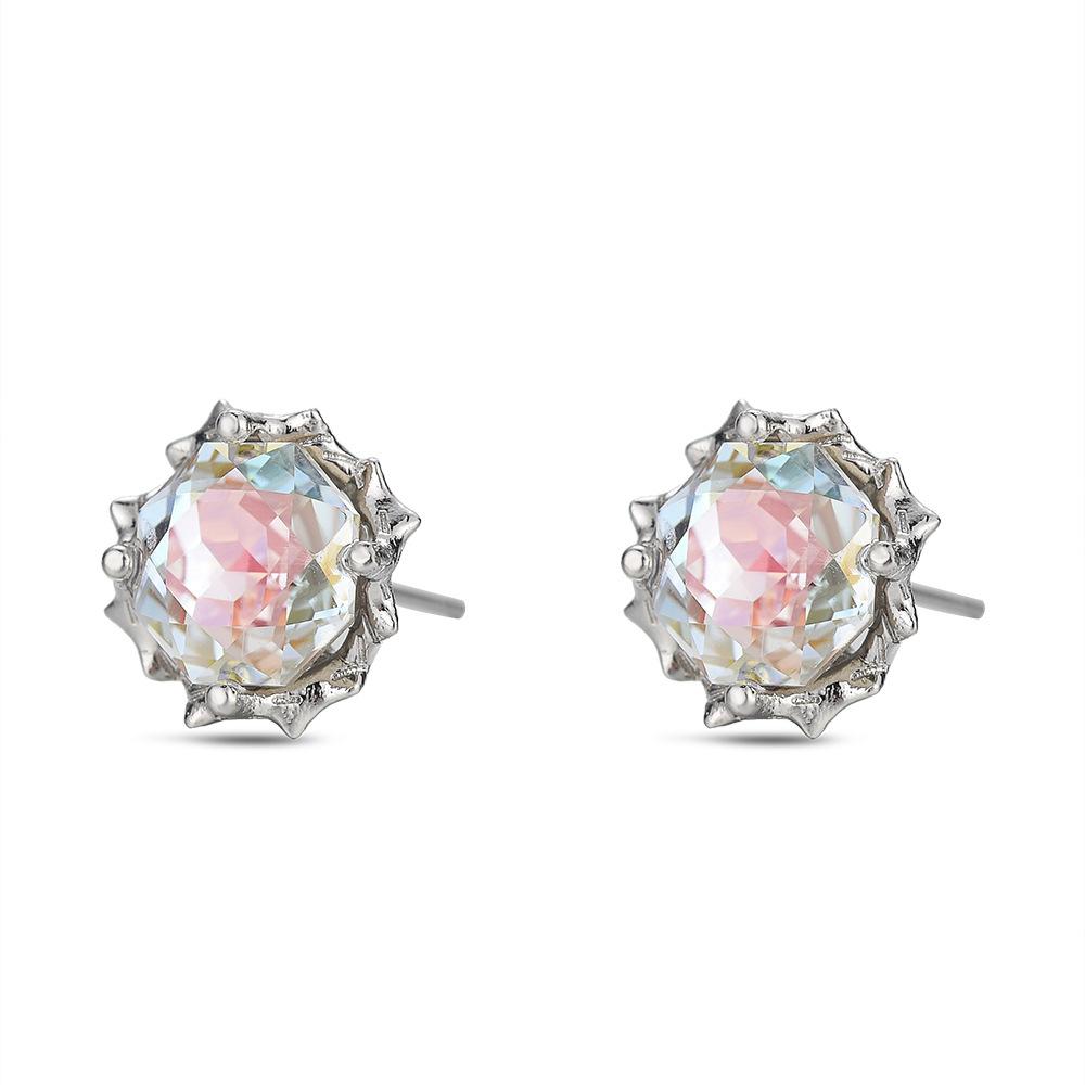 

Millennium Rose Cut Thorn Stud Earrings Trendy Men 8Mm Cut Single Drill Screw Screw Raising Ear Hole Earrings Female Pure