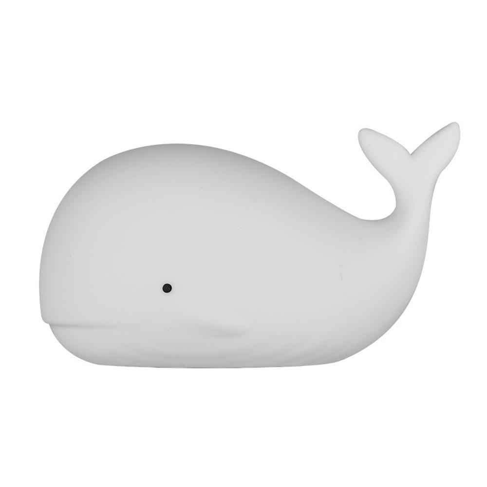 Creative Whale Night Light: Rechargeable Silicone Lamp with 7-Color Breathing Mode, Ideal for Babies & Girls