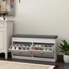 Shoe Storage Bench with Flip Drawers, Shoe Cabinet with Seat Cushion and Adjustable Shelf for Hallway, Entryway, Living Room, Bedroom, White