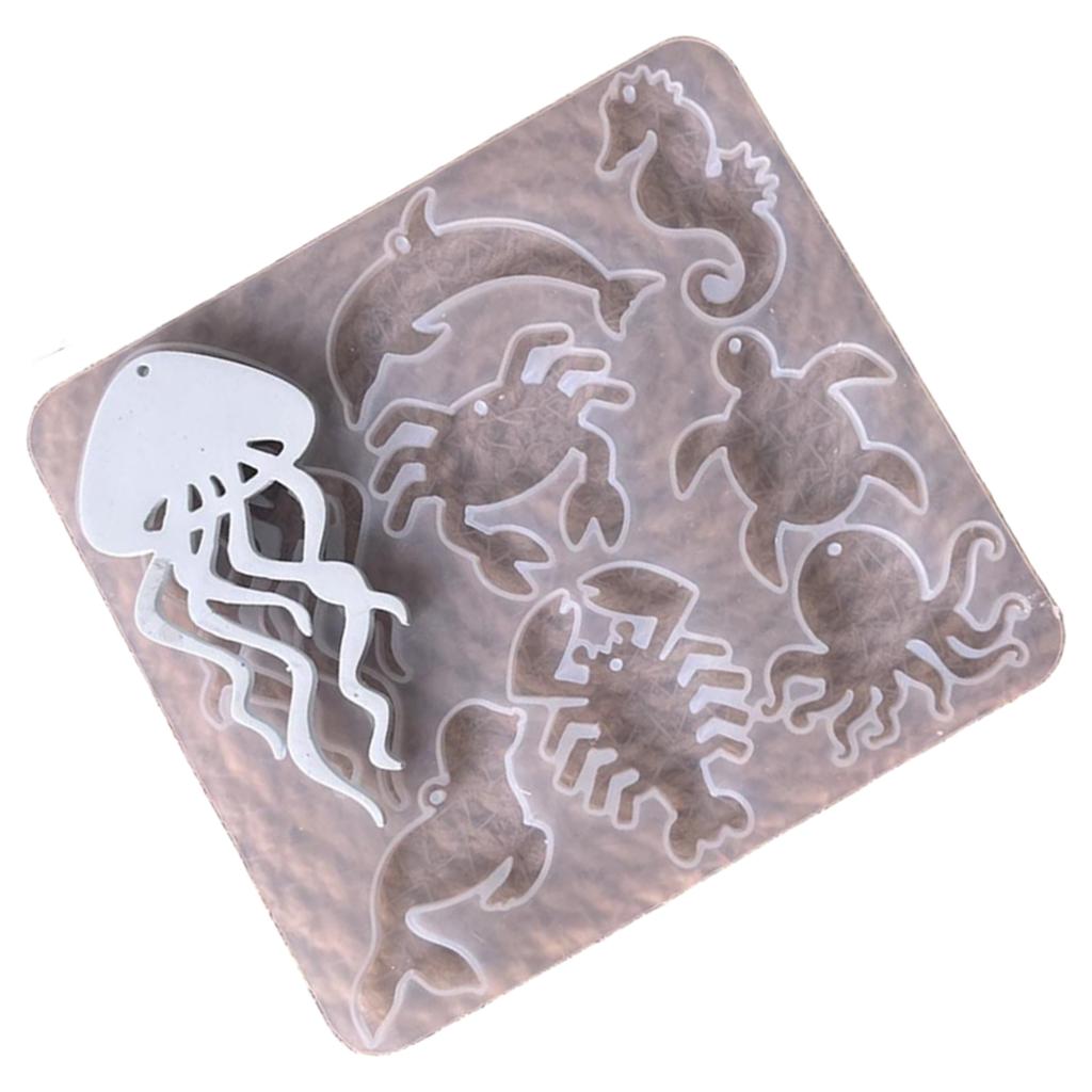 Marine Animal Silicone Molds Epoxy Casting Resin Mold DIY Resin Necklace Earring Keychain Pendant Mold Jewelry Tools