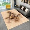 Alfombra de área de anillo Illuminati masónico masón 3D, alfombra de ojo que todo lo ve para decoración de felpudo de sala de estar y dormitorio, alfombra antideslizante