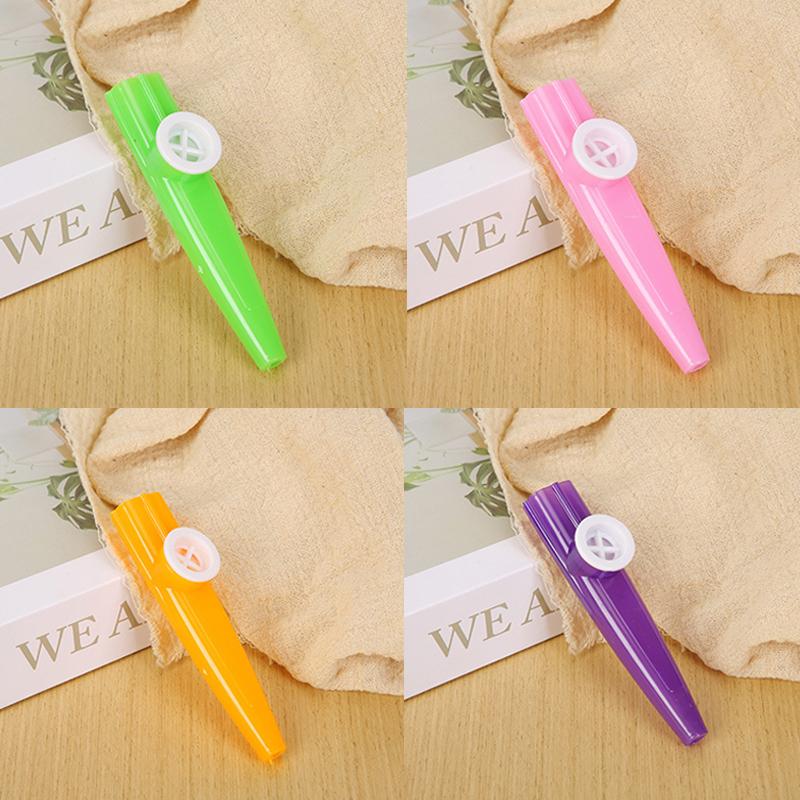 3-9PCS Plastic Kazoo Whistle Random Mixed Color Flute Whistle Harmonica Musical Instrument Educational Prop for Music Lovers ZYF