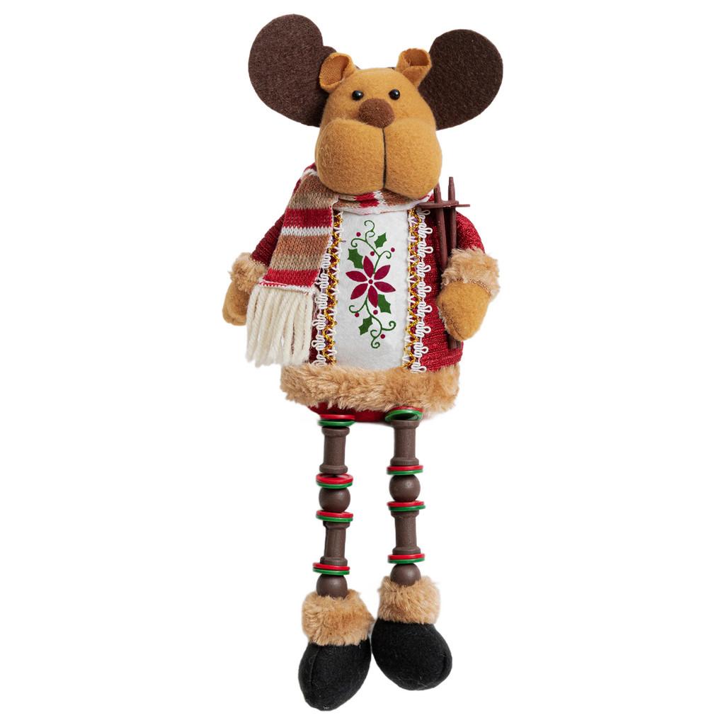 

Merry Christmas Decorative Plush Dolls Reindeer Snowman Santa Claus Standing Doll New Year Ornament Gift