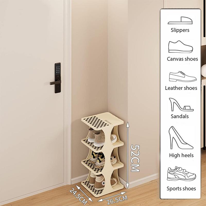 Wąski Wielowarstwowy Stojak na Buty Szew Narożny Drzwi Oszczędzający Miejsce Organizer na Buty Drewniana Szafka na Buty Stojak na Kapcie