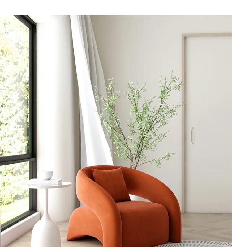 Casual Fabric Single Sofa Nordic Simple Living Room Furniture With Armrest And Backrest Lounge Chair Modern Leisure Sofa Chair