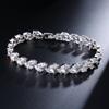 Hot Sale Minimalist Willow Leaf Zircon Bracelet Light Luxury AAA CZ Inlaid Gold Plated Elegant Everyday Wrist Jewelry for Women