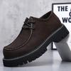 Kangaroo shoes men's leather classic outdoor mountaineering tooling shoes retro casual leather shoes heightened platform derby shoes