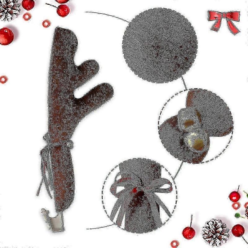 2025 Reindeer Christmas Antlers for Cars - Car Kit with LED Lights, Nose, Tail, Top & Grille, Rudolph Reindeer