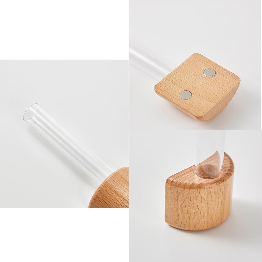 1/2 STÜCK Massivholz Kühlschrankmagnete Magnetisches Reagenzglas Vase Blumenarrangement Kreative Dekoration Wandbehang Wandvase