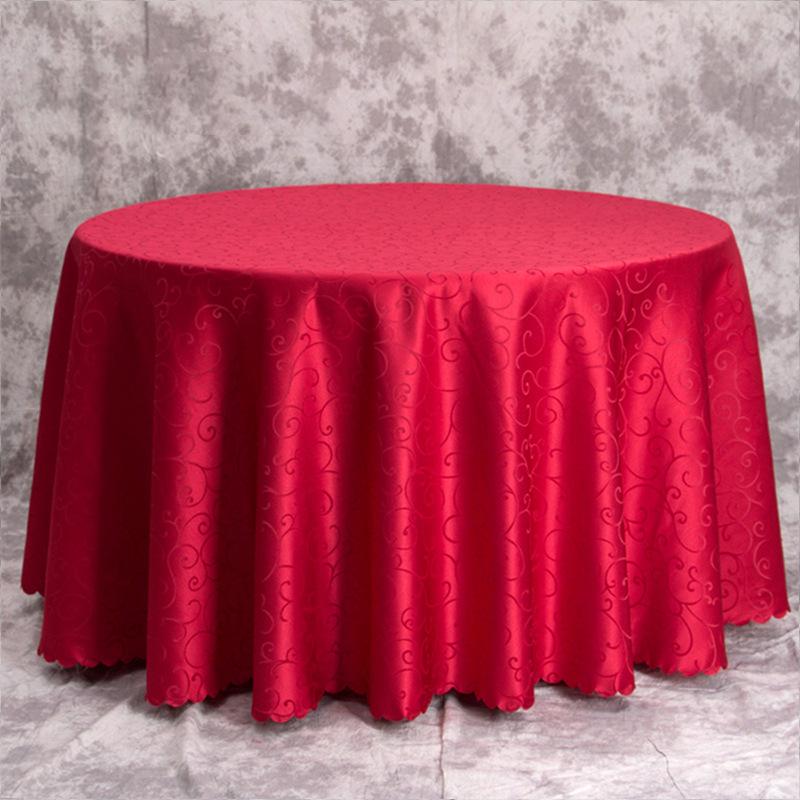 Verdickter runder Tischdeckenrock mit Jacquard-Blumenmuster für Hochzeiten und Bankette