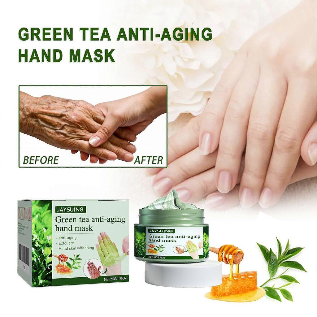 Limited time!!Youdaoplaceholder0 Green Tea Anti-Wrinkle Hand Mask Moisturizes, Removes Dead Skin And Calluses, Repairs And Tightens, Tear Off Handle M