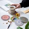 Mandala Flower Cup Coaster Round Ceramic Placemats Non-slip Tablemat Insulated Coasters Kitchen Decoration Tableware Home Decor