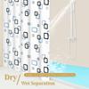 1pc Small Square Artwork Geometric Shower Curtain, Waterproof, PEVA Material, Modern Minimalist Bathroom Decor