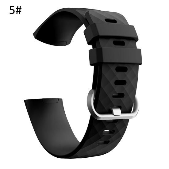 Replacement Silicone Rhombus Sport Watchband Wrist Strap for Fitbit Charge 3