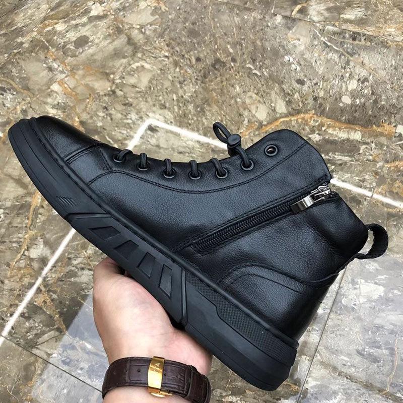 Men's High-Top Martin Boots - Autumn/Winter Warm Velvet, Retro British Style Genuine Leather