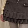 UNIFREE American Retro Pleated A-Line Mini Skirt