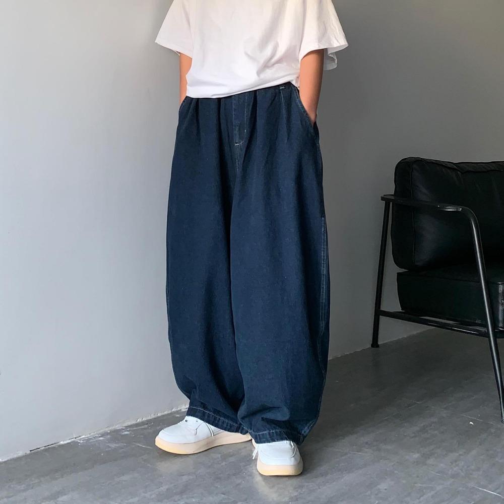 Gerade Jeans Männer Blau Lose Denim Hose Neutral Y2K Jean Streetwear Casual Wide Jeans Mans Hosen Männer Baggy Hip Hop