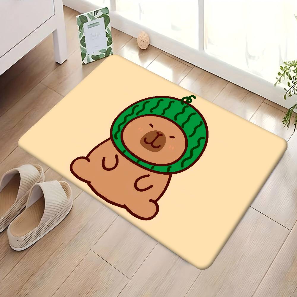 Cartoon Capybara Hippo Entrance Door Mat Nordic Style Bedroom Living Room Doormat Home Balcony Anti-Slip Modern Home Decor