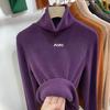 Girls' Thickened Fleece Base Layer Top, High Neck, Slim Fit, Warm, Long Sleeve for Autumn/Winter 2025.