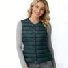 Autumn and winter women's round neck down liner vest V-neck light down jacket thermal jacket vest