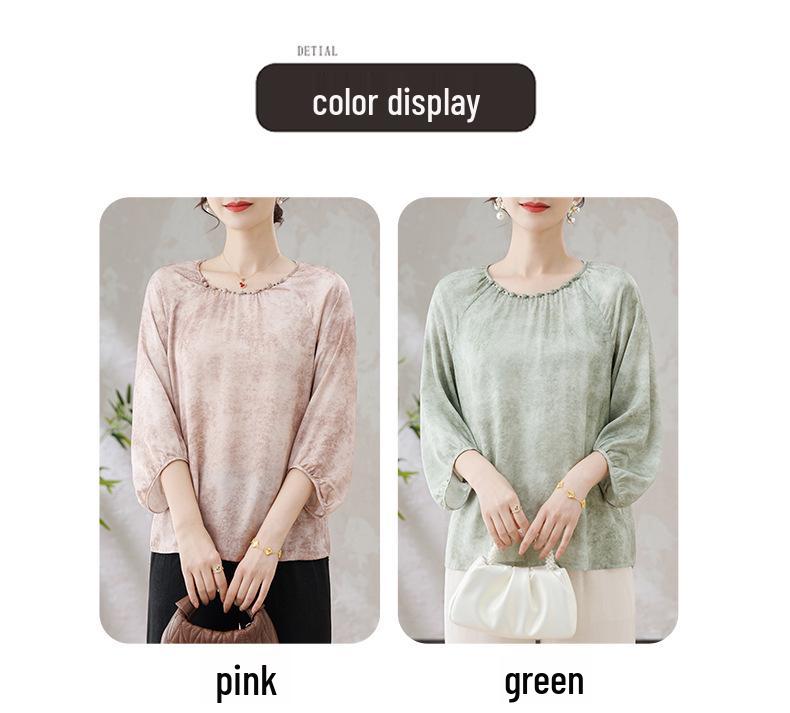 Summer Elegant Age-Defying T-Shirt & Top Two-Piece Set for Middle-Aged Women