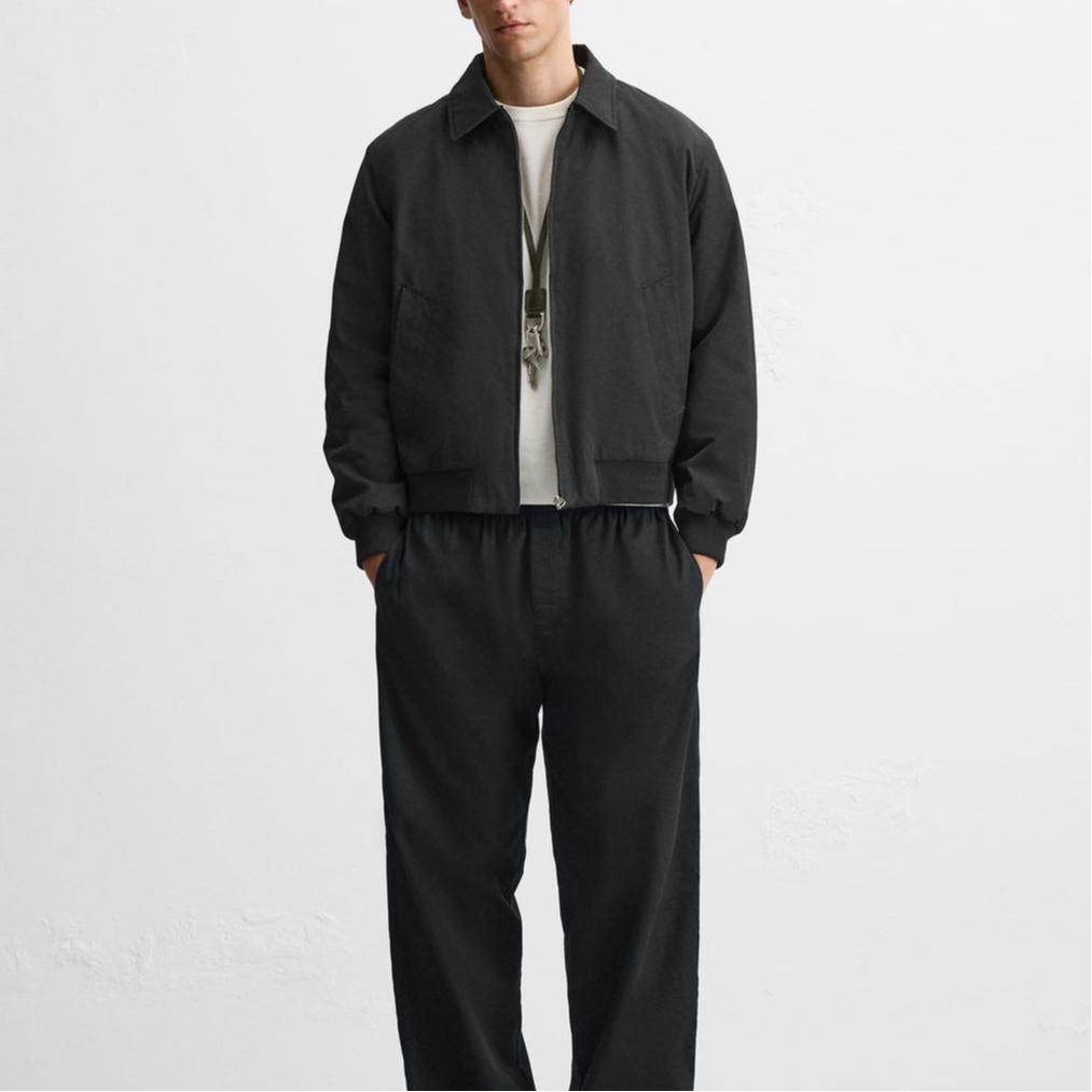ZARA Puffer Jackets Men's Lapel Moderate Puffer Jacket 03918621-35