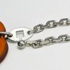 Used HERMES Bag charm leather/Silver925 Orange Accessories
