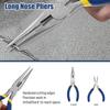 7pcs Pliers Set with Groove Joint, Long Nose, Slip Joint, Linesman, and Diagonal Pliers for DIY & Home Use (Blue)