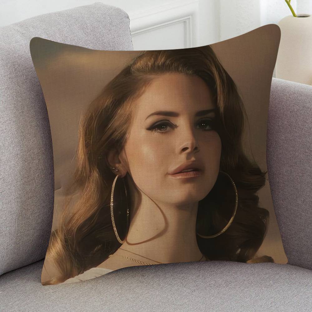 Singer Lana Del Rey Cute Cartoon Twodimensional Pillowcase Bedroom Sofa Cushion Cover Nap Pillow Cover
