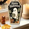 Entrance Door Hanging Signs Vintage Halloween Wooden Decor, Coffin-Shaped Tabletop Ornaments, Freestanding & Decorations for Home Ornament Mantel