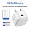 UK 20W PD Fast USB Charging Head for Apple 15, Huawei Type-C, and 5V/2A Devices