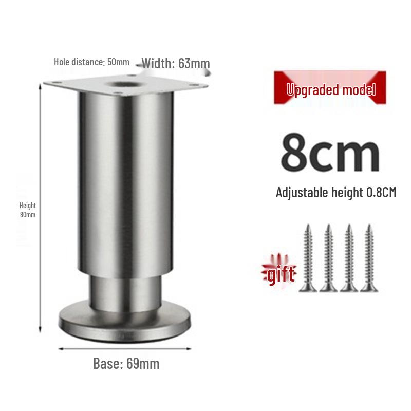 Adjustable Stainless Steel Furniture Support Legs: Cabinet, Sofa, TV Stand, Coffee Table, Bed