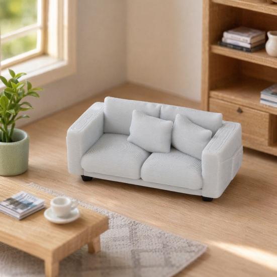 Miniature Couch Tiny Miniature Realistic Couch for 2-Seater Couch Furniture Mini Loveseat