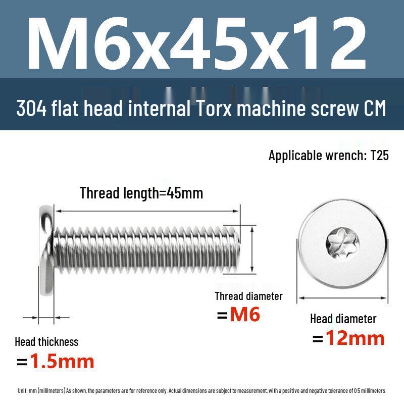 Yigu 304 Stainless Steel Thin Flat Head Torx Screw M2-M8 for Computer Machines