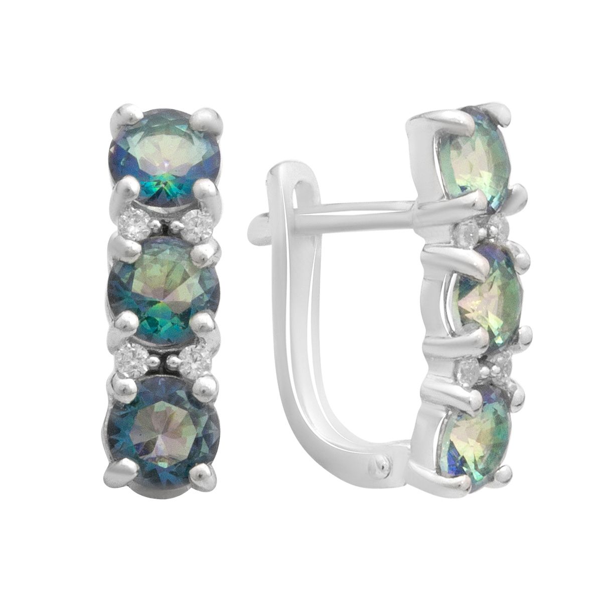 

Срібні сережки з містик топазом 2.49ct (2182542) різнокольорові кольору