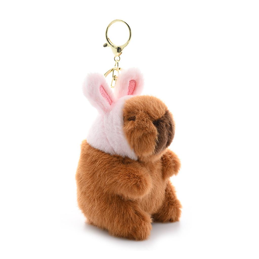 Cosplay Capybara Plush Keychain Backpack Pendant Cartoon Car Keyring Handbag Decoration Women Bag Decors Birthday Gift