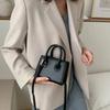 PU Leather Mini Handbag Solid Color Flap Shoulder Purse Korean Style Small Square Bag  Work Women