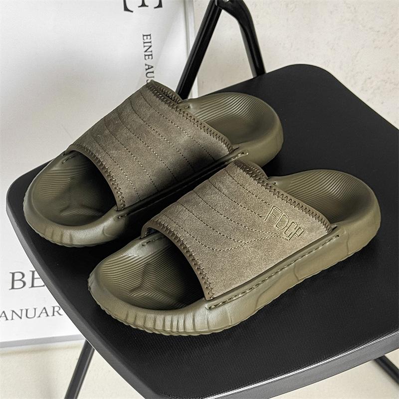 

Уличная пляжная обувь универсальные повседневные сандалии с открытым носком толстая подошва можно носить на улице однотонные сандалии на липучке 371299-J 38 оливковое зеленый