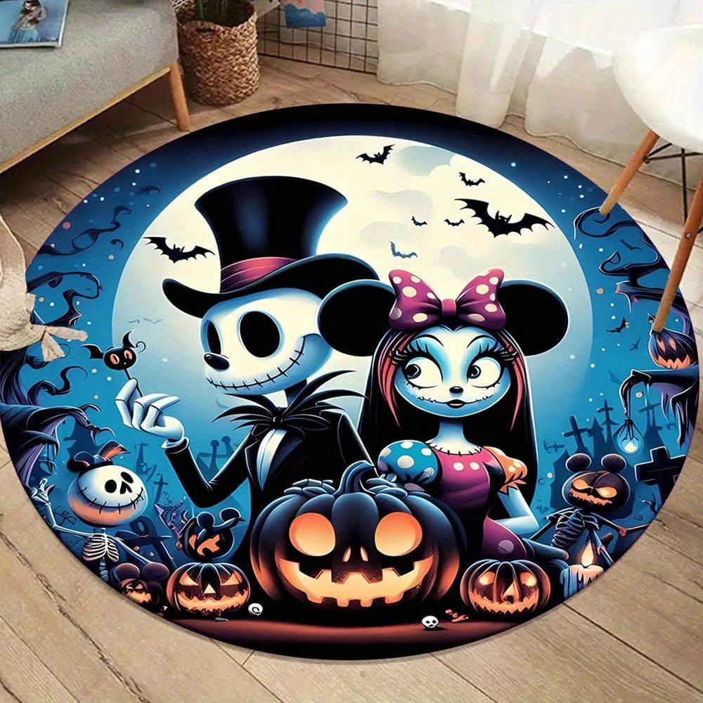 1pc The Nightmare Before Christmas Round Area Rug , Playroom Bedroom Living Room Indoor Decor Rug , Perfect for Leisure Areas , Bedside , Cl